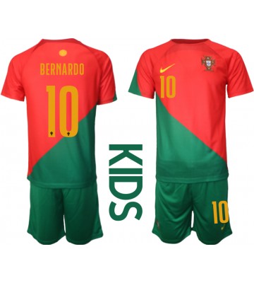 Portugali Bernardo Silva #10 Koti Pelipaita Lasten EM-Kisat 2020 Lyhyet Hihat (+ Lyhyet housut)