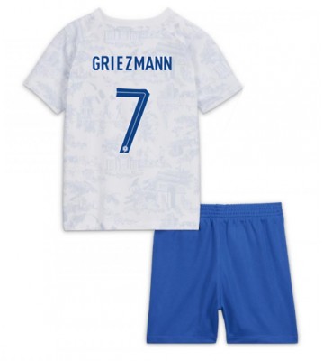 Ranska Antoine Griezmann #7 Vieras Pelipaita Lasten EM-Kisat 2020 Lyhyet Hihat (+ Lyhyet housut)