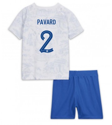 Ranska Benjamin Pavard #2 Vieras Pelipaita Lasten EM-Kisat 2020 Lyhyet Hihat (+ Lyhyet housut)