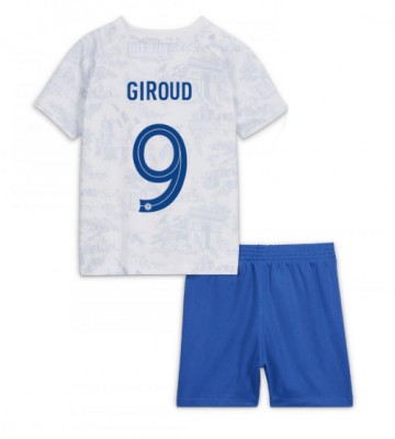 Ranska Olivier Giroud #9 Vieras Pelipaita Lasten EM-Kisat 2020 Lyhyet Hihat (+ Lyhyet housut)