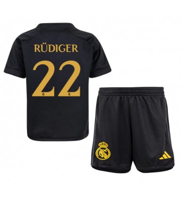 Real Madrid Antonio Rudiger #22 Kolmas Pelipaita Lasten 2023-24 Lyhyet Hihat (+ Lyhyet housut)