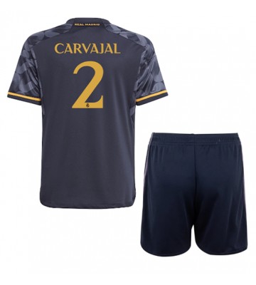 Real Madrid Daniel Carvajal #2 Vieras Pelipaita Lasten 2023-24 Lyhyet Hihat (+ Lyhyet housut)