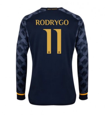 Real Madrid Rodrygo Goes #11 Vieraspaita 2023-24 Pitkät Hihat
