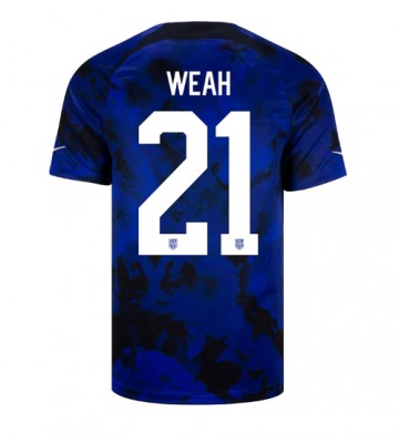 Yhdysvallat Timothy Weah #21 Vieraspaita EM-Kisat 2020 Lyhyet Hihat